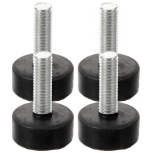 Adjustable Furniture Feet Rubber Iron Black 5 pcs