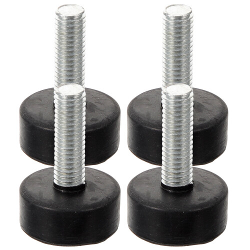 Adjustable Furniture Feet Rubber Iron Black 5 pcs