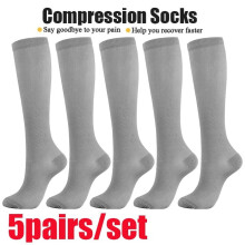 Compression Socks for Women and Men 15-20 mmHg 5 Pairs