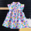Mädchen-Freizeitkleid mit Blumenmuster und Volantärmeln, Lila, Größe 3T 4