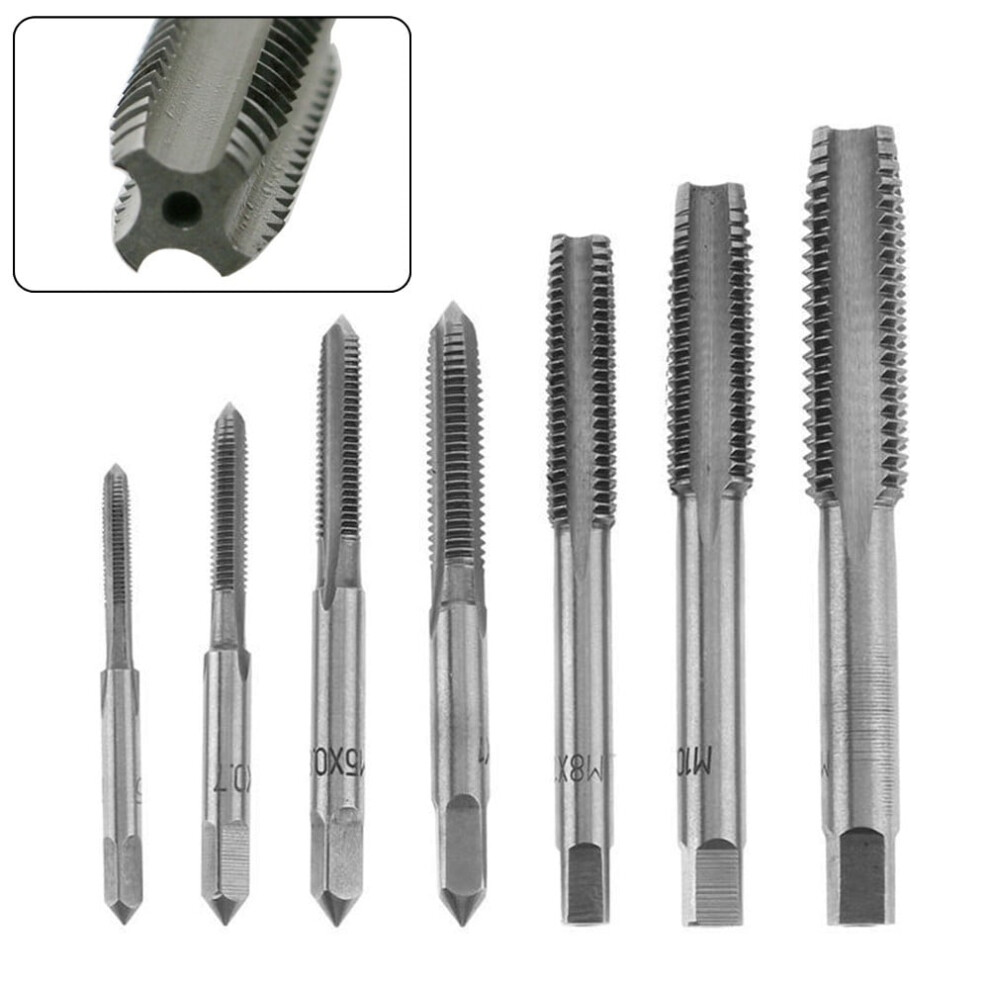 Hss Metric Tap Drill Bit Set M3-M10 Straight Fluted 7 Pcs 9023022290854