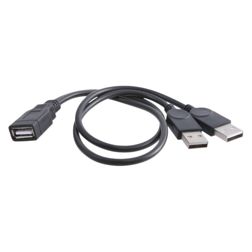 USB 2.0 Y-Splitterkabel (Buchse auf zwei Stecker), 26 cm