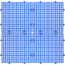 Plastic floor tiles non-slip outdoor deck rug blue 4 pcs