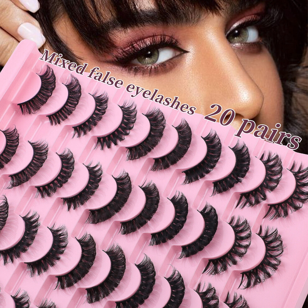 Russian Curl False Eyelashes Thick 20 Pairs