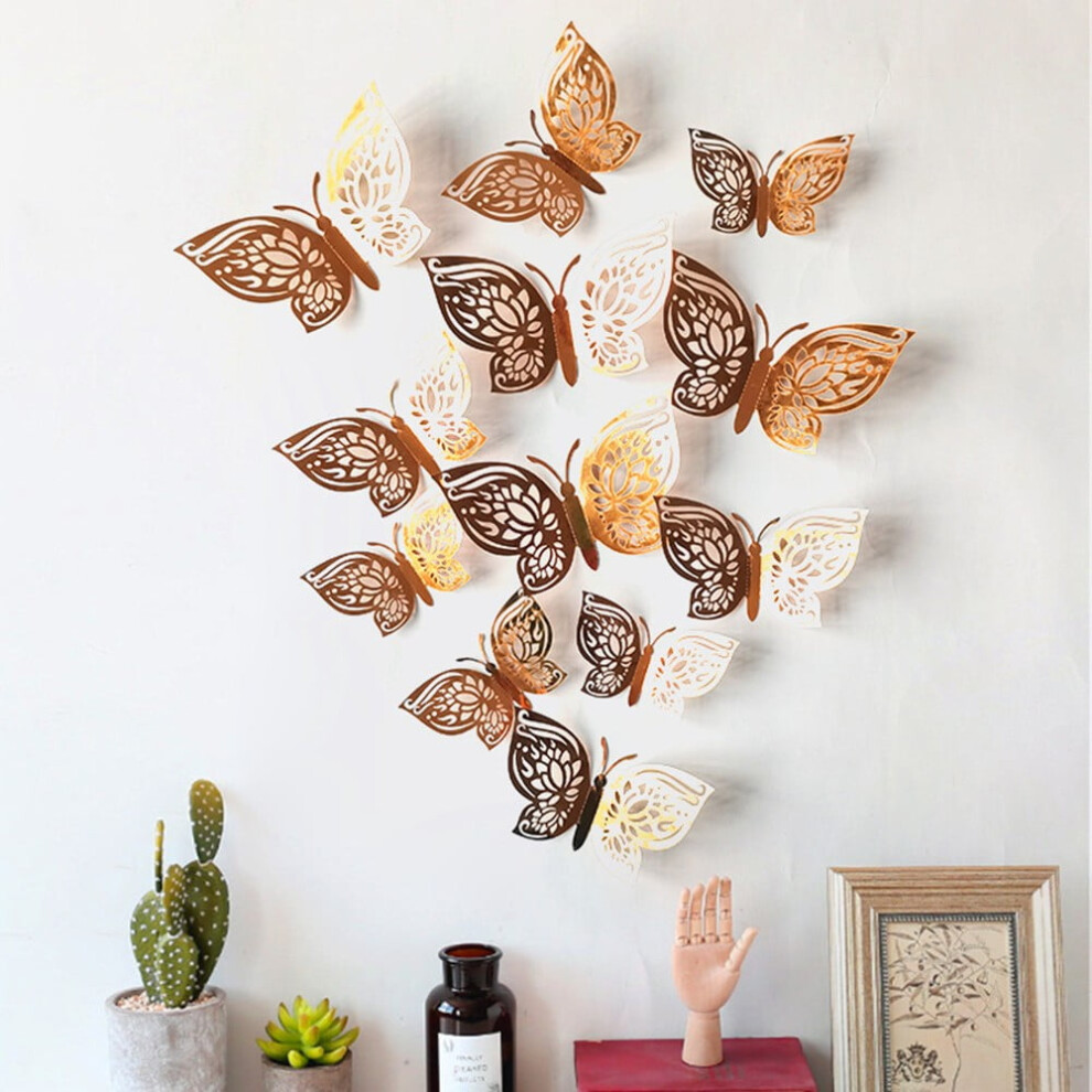 Butterfly Wall Stickers 3D Decor 12Pcs 971050515724