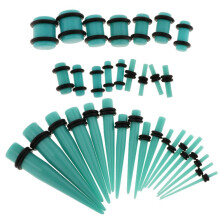 Acrylic Ear Tunnels Jewelry Light Blue 36 Pieces