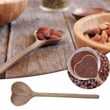 Acacia Wood Heart-Arc Shaped Spoon & Utensil Set – Reusable, Elegant, Compatible with All Cookware