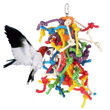 Parrot Hanging Toy Colorful Knot Block Chewing Accessory