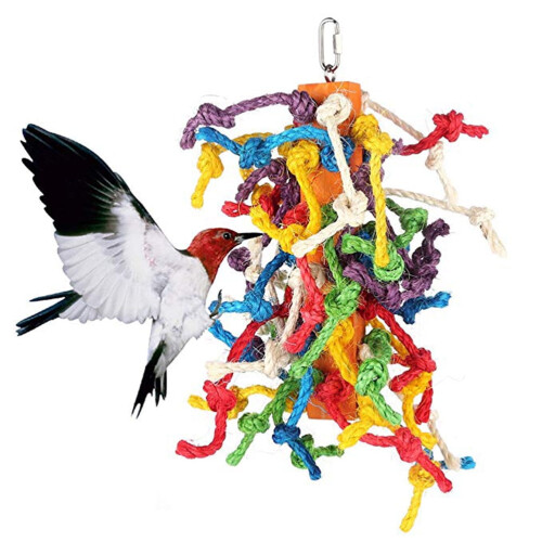 Parrot Hanging Toy Colorful Knot Block Chewing Accessory