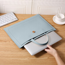 Waterproof Leather File Folder Light Blue 14.17 x 9.84 in