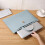 Waterproof Leather File Folder Light Blue 14.17 x 9.84 in 1