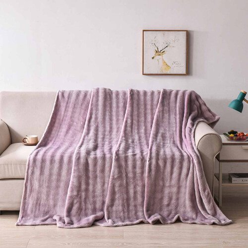 Hwkond Solid Flannel Throw Blanket Taro Purple 100x150cm