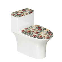 Ensemble de housses de siège de toilette élastiques à motif rose