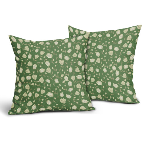 Μαξιλαροθήκες Sage Green Βαμβάκι-Λινό 18x18 ίντσες Συσκευασία των 2 1