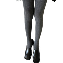 Vintage twist chain striped tights cotton blend 1 pair