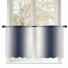 Navy and White Gradient Sheer Curtains 52x54 Rod Pocket