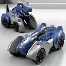 Dino-to-Truck Transform Toy Blue Friction-Powered 1 pc