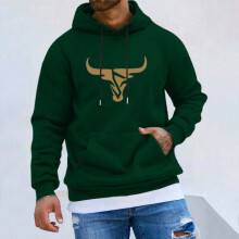 Herren-Kapuzenpullover mit Stierkopf-Motiv und langen Ärmeln, Kordelzug, Größen XS-4XL