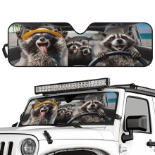 Raccoon Print Windshield Sun Shade for Jeep Wrangler JL/JLU