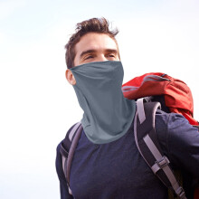 Zonnebrandcrème gezichtsmasker, ijzijden sjaal voor fietsen met oorlussen