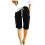 Dame Capri-shorts i hør med papirpose, sort L 1