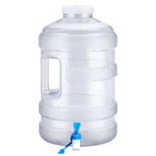 Water Storage Bucket with Faucet 5 Gallon Clear White