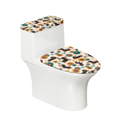 Ensemble de housse de siège de toilette universelle à base élastique 17 x 21 pouces