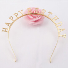 Golden Alloy Hair Band for Birthday Parties Lightweight