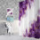 Cortina de chuveiro de mármore roxo e dourado 72x72 polegadas 7
