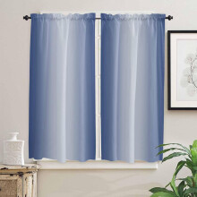 Navy Blue Ombre Curtains Rod Pocket 42x63 Inch 2 Panels