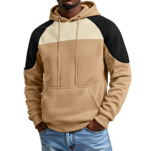 Sweat-shirt à capuche homme color block kaki taille M