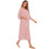 Cappotto da casa da donna a righe con tasche, manica a 3/4, lunghezza intera 3