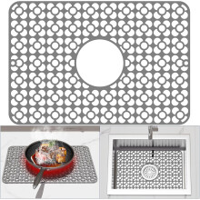Tapis d'évier en silicone gris 11,5 x 18,2 pouces