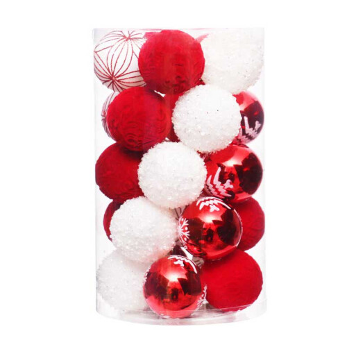 Clear Christmas Ball Ornaments Plastic 25-Pack 2.36in