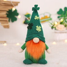 Green Gnome Plush Doll Elf Decor for St. Patrick's Day