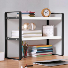Wooden Bookshelf 2-Tier Free-Standing Display Stand