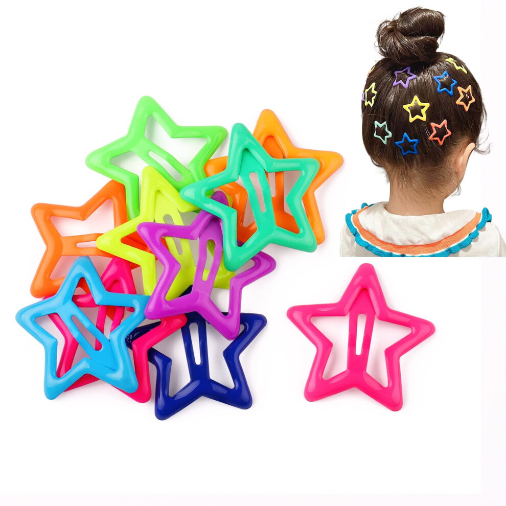 Star Hair Clips Colorful 10pcs