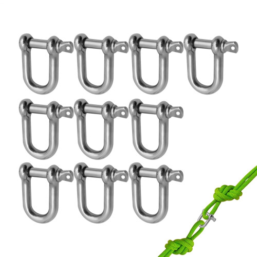 Stainless Steel Clevis Shackles Heavy Duty 10 Pack