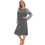 Camicia da notte da donna a maniche raglan con scollo rotondo, lunghezza intera 5