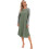 Camicia da notte da donna a maniche lunghe, verde, lunghezza al polpaccio, morbida e ampia. 7