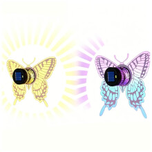 2PCS Decorative Solar Butterfly Lights Garden Wall Step Deck Light Outdoor Colors Changing Fence Lights for Post Patio