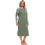 Camicia da notte da donna a maniche lunghe, verde, lunghezza al polpaccio, morbida e ampia. 8