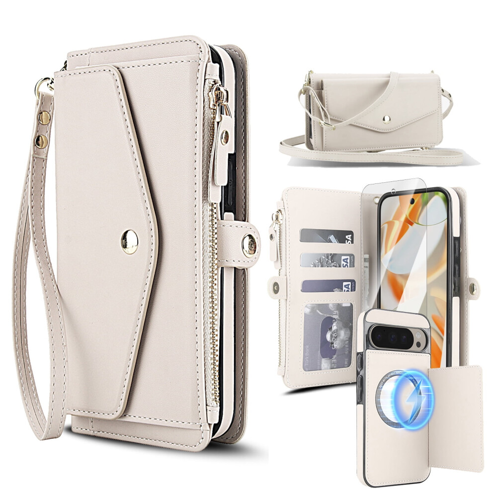 Magnetic Detachable Wallet Case For Google Pixel 9A White 9336866156508