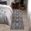 Washable Runner Rug Boho Floral Non-Slip Black 2x6 ft 3