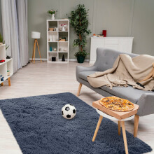 Tapis rectangulaire gris 39 x 63 pouces, antidérapant, doux, lavable en machine