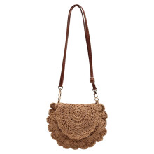 Dámska háčkovaná taška cez rameno, ručne tkaná plážová crossbody
