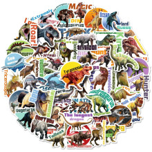 Dinosaur Stickers Pack - Realistic Jurassic Cartoon Design,