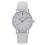 Men's Quartz Watch Silver Case White Dial Leather Strap 1