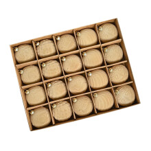 Velvet Flocked Christmas Balls Brown 20pcs 2.4 inch