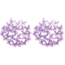 Edible Paper Butterfly Cake Toppers Purple 144pcs